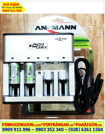 Ansman Photocam V, Bộ sạc 4viên pin C - Kèm sẳn 2 pin sạc Ansman C2500mAh-1.2v Mignon chính hãng